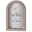 Dicksons Inspirational Christian Wall Hanging Rustic Farmhouse Arched Window Wall Décor 7 x 11 Inch Glass With Distressed Wood Frame Home Is Filled With Love