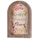 Dicksons Inspirational Christian Wall Hanging Rustic Farmhouse Arched Window Wall Décor 7 x 11 Inch Glass With Distressed Wood Frame Grateful Thankful Blessed