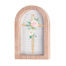Dicksons Floral Cross John 3:16 White Wash Wood and Glass Tabletop or Hanging Wall Art 10.5 x 6.75 Inch