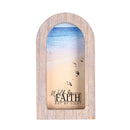 Dicksons Walk By Faith Not By Sight Grey Wash Wood and Glass Tabletop or Hanging Wall Art 8.25 x 4.5 Inch