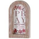 Dicksons Inspirational Christian Wall Hanging Rustic Farmhouse Arched Window Wall Décor 5 x 8 Inch Glass With Distressed Wood Frame Pray Without Ceasing