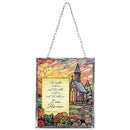 Dicksons, Classic Hymns, Inspirational Christian, 10 x 12 inch Metal Framed Glass, Stain Glass Look, Includes Chain for Wall Hanging or Window Suncatcher, In The Garden