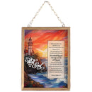 Dicksons, Classic Hymns, Inspirational Christian, 10 x 12 inch Metal Framed Glass, Stain Glass Look, Includes Chain for Wall Hanging or Window Suncatcher, It Is Will With My Soul