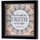Dicksons Inspirational Christian Wall Hanging Shadow Box Style Framed Wall Décor for Home 10 x 10 Inch Wood and Glass Embroidery Walk By Faith