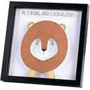 Dicksons Inspirational Christian Framed Shadow Box Wall Art 10 x 10 Inch Wood and Glass Lion Strong and Courageous