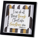 Dicksons Inspirational Christian Framed Shadow Box Wall Art 10 x 10 Inch Wood and Glass I Can Do All Things