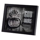 Dicksons Inspirational Christian Wall Hanging Shadow Box Style Framed Wall Décor for Home 9 x 11 Inch Wood and Glass God Will Open Doors Just Ask