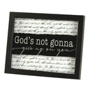 Dicksons Not Gonna Give Up On You Black and White 11 x 9 MDF And Glass Framed Shadowbox Art Piece With Hanger