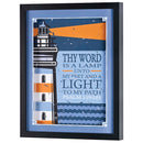 Dicksons Inspirational Christian Framed Shadow Box Wall Art 12 x 15 Inch Wood and Glass Lighthouse Thy Word Is a Lamp