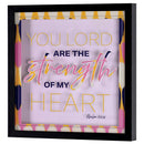 Dicksons Inspirational Christian Wall Hanging Shadow Box Style Framed Wall Décor for Home 13 x 13 Inch Wood and Glass You Lord Are the Strength