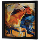 Dicksons Inspirational Christian Wall Hanging Shadow Box Style Framed Wall Décor for Home 13 x 13 Inch Wood and Glass Horses Let Us Run With Endurance