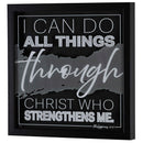 Dicksons Inspirational Christian Wall Hanging Shadow Box Style Framed Wall Décor for Home 13 x 13 Inch Wood and Glass I Can Do All Things Through Christ