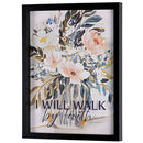 Dicksons I Will Walk By Faith 2 Corinthians 5:7 Black Wood and Glass Shadowbox Style Hanging Wall Art 17 x 13 Inch