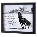 Dicksons Horse Breath Of The Wind Soul Of An Angel Glossy Black 12 x 15 Wood And Glass Shadow Box Style Framed Wall Art