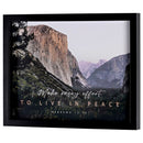 Dicksons Make Every Effort To Live In Peace Hebrews 12:14 Black Wood and Glass Shadowbox Style Hanging Wall Art 15 x 12 Inch