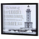 Dicksons The Name of The Lord - Proverbs 18:10-21 x 17 Inch Black MDF Wood and Glass Shadowbox Block Sign