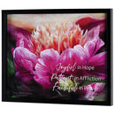 Dicksons Joyful Patient Faithful Romans 12:12 Black Wood and Glass Shadowbox Style Hanging Wall Art 21 x 17 Inch