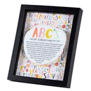 Dicksons ABC's Of Christianity Glossy Black 11 x 9 Wood And Glass Shadow Box Style Tabletop Or Wall Framed Art