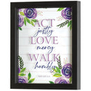 Dicksons Act Justly Love Mercy Walk Humbly Purple 9 x 11 MDF Decorative Wall Plaque