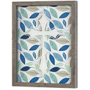 Dicksons Cross Leaf Whimsical Pattern Decorative Grey 15 x 12 MDF And Glass Framed Shadowbox Wall Art With Hanger