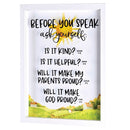 Dicksons Before You Speak Ask Yourself White Wood and Glass Shadowbox Style Hanging Wall Art 15 x 12 Inch
