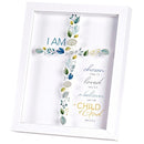 Dicksons I Am Chosen Loved A Believer - 11 x 9 Inch White MDF Wood and Glass Shadowbox Block Sign