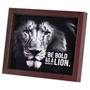 Dicksons Be Bold As A Lion Proverbs 28:1, Black/Brown 11 x 9 Inch MDF/Glass Framed Wall Art