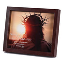 Dicksons Rising Of The Sun - Psalm 113:3-11 x 9 Inch Walnut Brown MDF Wood and Glass Shadowbox Block Sign
