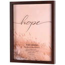 Dicksons Hope - For I Know Plans I Have For You - Jeremiah 29:11-13 x 17 Inch Walnut Brown MDF Wood and Glass Shadowbox Block Sign