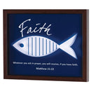 Dicksons Faith - Whatever You Ask In Prayer - Matthew 21:22-15 x 12 Inch Walnut Brown/Blue MDF Wood and Glass Shadowbox Block Sign