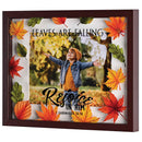 Dicksons Leaves Are Falling Rejoice In Him Walnut Woodgrain 12 x 15 Wood And Glass Shadow Box Style Framed Wall Art Holds 8 x 10 Photo