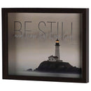 Dicksons Inspirational Christian Wall Hanging Shadow Box Style Framed Wall Décor for Home 12 x 15 Inch Wood and Glass Lighthouse Be Still and Know
