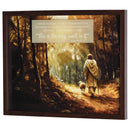 Dicksons Jesus This Is The Way, Walk In It - Isaiah 30-17 x 21 Inch Walnut Brown/Pink MDF Wood and Glass Shadowbox Block Sign
