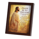 Dicksons Praise Be To The God 2 Corinthians 1:3-4 Dark Brown Wood and Glass Shadowbox Style Hanging Wall Art 11 x 9 Inch