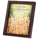 Dicksons Inspirational Christian Wall Hanging Shadow Box Style Framed Wall Décor for Home 11 x 9 Inch Wood and Glass Consider How the Wildflowers Grow