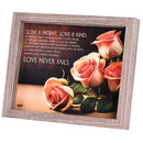 Dicksons Love Never Fails, 1 Corinthians 13, Multicolor 11 x 9 Inch MDF/Glass Framed Wall Art