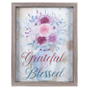 Dicksons Grateful and Blessed Pink Floral 12 x 15 Inch MDF Decorative Wall Plaque