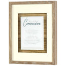 Dicksons My First Communion Encouraging Verse Natural Woodgrain 15 x 12 Wood and Glass Framed Shadowbox Wall Art with Hanger