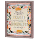 Dicksons May Our Lives Be A Symbol of Our Praise - Romans 12:12 Ephesians 3:12-12 x 15 Inch Brown MDF Wood and Glass Shadowbox Block Sign
