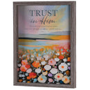 Dicksons Inspirational Christian Wall Hanging Shadow Box Style Framed Wall Décor for Home 17 x 13 Inch Wood and Glass Wildflower Trust in Him