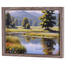 Dicksons Ones Life Reflects The Heart - Proverbs 27:19-13 x 17 Inch Brown MDF Wood and Glass Shadowbox Block Sign