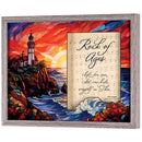 Dicksons, Classic Hymns, Inspirational Christian, 17 x 13 inch Woodgrain Frame, Stain Glass Look, Shadow Box, Wall Hanging or Shelf Decor, Rock of Ages