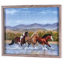 Dicksons Let Us Run With Endurance - Hebrews 12:1-17 x 21 Inch Brown MDF Wood and Glass Shadowbox Block Sign