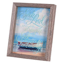 Dicksons Seek The Lord - 1 Chronicles 16:11-11 x 9 Inch Brown/Blue MDF Wood and Glass Shadowbox Block Sign