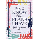 Dicksons For I Know The Plans I Have For You White, Pink, And Red 3 x 2 Paper Itty Bitty Blessings Card Bookmark, Pack Of 24