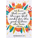 Dicksons Works For The Good Of Those Who Love Him Red And Teal 3 x 2 Paper Itty Bitty Blessings Card Bookmark, Pack Of 24