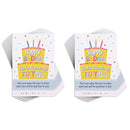 Happy Bi-Day - God's Blessings to You - Numbers 6:25-3 x 2 Inch Yellow Cardstock Itty Bitty Blessings Bookmark; Pack of 24