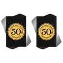 Happy Anniversary 50th - Mark 10:9-3 x 2 Inch Black Cardstock Itty Bitty Blessings Bookmark; Pack of 24