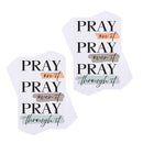 Dicksons Pray On Over Through It 3 x 2 Inch Black and White Cardstock Paper Pocketcard Bookmark Set of 24