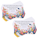 Dicksons Grass Withers Flower Fades Isaiah 40:8 3 x 2 Inch White Cardstock Paper Pocketcard Bookmark Set of 24